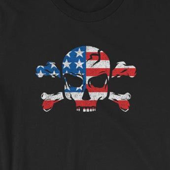 Patriotic America Flag Skull  Unisex T-Shirt