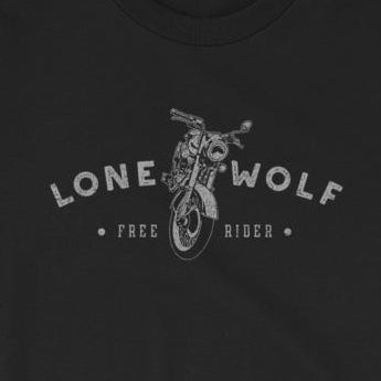 Lone Wolf Free Rider Biker Unisex T-Shirt