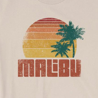 Distressed Vintage-Look Malibu Beach Vacation Short-Sleeve Unisex T-Shirt