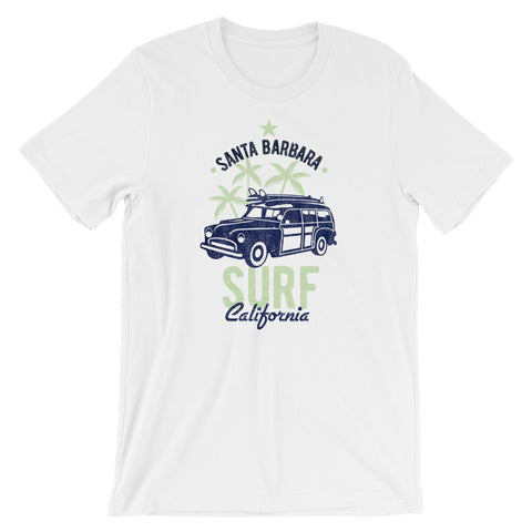 Retro Surf Santa Barbara Beach Woodie Short-Sleeve Unisex T-Shirt