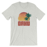 Distressed Vintage-Look Oahu Beach Vacation Short-Sleeve Unisex T-Shirt