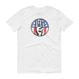 ArtBitz Peace Sign Fingers Over American Flag T-Shirt