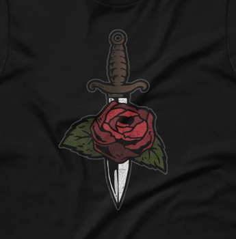 Dagger and Rose Tattoo Short-Sleeve Unisex T-Shirt