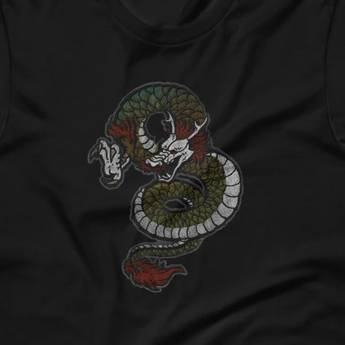 Distressed Grunge Chinese Dragon Short-Sleeve Unisex T-Shirt