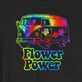 Flower Power Tie-Dye Retro Hippie Van Short-Sleeve Unisex T-Shirt