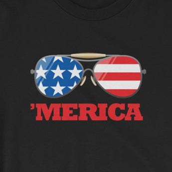Sunglasses Merica Fourth of July Patriotic Unisex T-Shirt