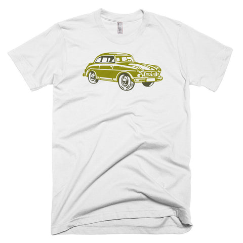retro inspired, vintage look tee, little car, automobile t-shirt