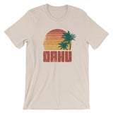Distressed Vintage-Look Oahu Beach Vacation Short-Sleeve Unisex T-Shirt