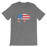 Flag Bison USA Stars & Stripes Unisex Buffalo T-Shirt