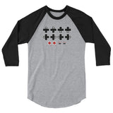 Contra Cheat Code Password 3/4 sleeve raglan shirt