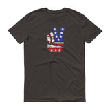 ArtBitz Peace Sign Hand and Fingers, USA, American Flag T-Shirt