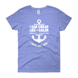 ArtBitz Women's Proud Navy Mom: I Can Swear Like a Sailor Because I Raised One Tee