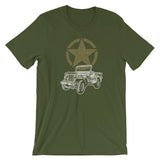 Vintage-Look Army Jeep with Military Star 4x4 Short-Sleeve Unisex T-Shirt