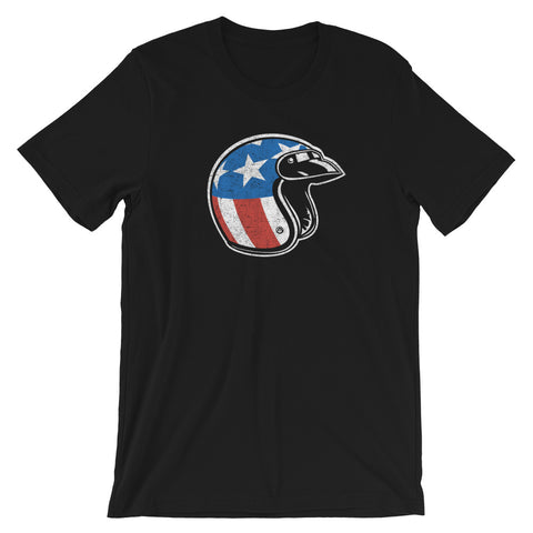 Stars & Stripes USA Flag Motorcycle HelmetShort-Sleeve Unisex T-Shirt